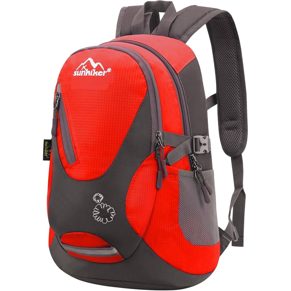 Sunhiker Hiking Backpack Small Lightweight Cycling Daypack Red Gray